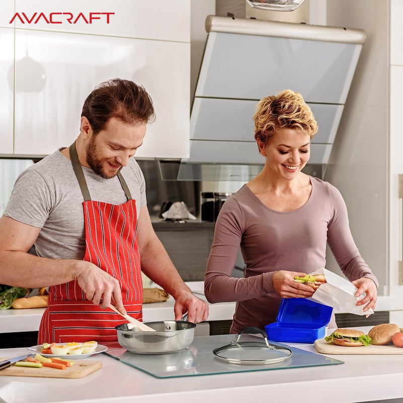 AVACRAFT 18/10 8 Inch Stainless Steel Frying Pan with Lid, Side Spouts, Induction Pan, Versatile Stainless Steel Skillet, Fry Pan in our Pots and Pans (Stainless Steel, 8 Inch) - Image 5